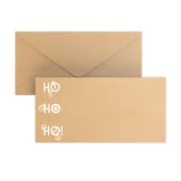 Christmas envelope HO HO HO recycled kraft 110x220 mm (DL)