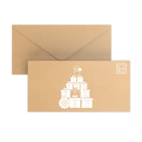 Christmas envelope Santa Claus recycled kraft 110x220 mm (DL)