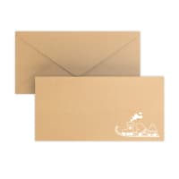 Christmas envelope Toy train recycled kraft 110x220 mm (DL)