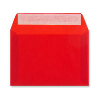 4.49 x 6.38 " Red Translucent Wallet Peel & Seal Plain 92gsm Envelopes