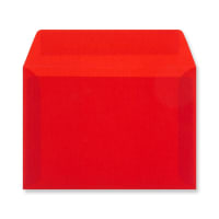 114x162mm C6 Rouge Translucide Portefeuille Peel & Seal Plain 92g/m² Enveloppes