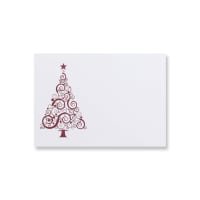 9.02 x 6.38 " White Wallet Printed Xmas Tree Peel & Seal 80lb Envelopes