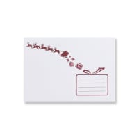 162x229mm C5 White Wallet Printed Flying Santa Peel & Seal 120gsm Envelopes