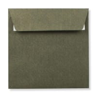Silk Textured Champagne Green 155mm Square Wedding Envelopes
