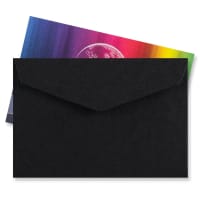 2.44 x 3.7 " Black V Flap Wallet P & S 80lb Envelopes
