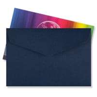 2.44 x 3.7 " Navy Blue V Flap Wallet P & S 74lb Envelopes