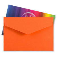 62x94mm Orange V Flap Wallet P & S 110gsm Envelopes