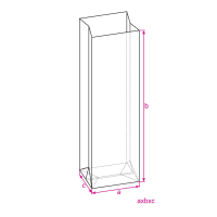 210mm Tall X 65mm Wide 50mm Gusset Cello Bag 30 Micron 65x50 Base 