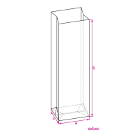225mm Tall X 70mm Wide 50mm Gusset Cello Bag 30 Micron 70x50 Base 