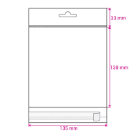 138mm Wide X 135mm High Cello Peel & Seal Header Bag