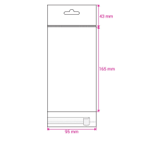 Prozorna torba za violončelo 165x95 z glavo & Euroslot Peel & Seal