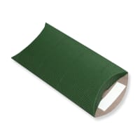 6.38 x 4.49 " Dark Green Corrugated Pillow Box Peel & Seal