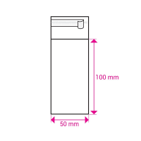 3.94 x 1.97 " Cello Bag Peel & Seal