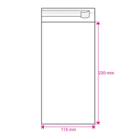 220mm Long X 115mm Wide Cello Bag Peel & Seal