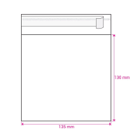 130mm Long X 135mm Wide Cello Bag Peel & Seal