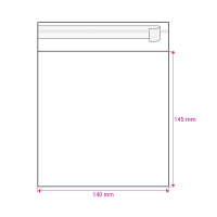 5.71 x 5.51 " Cello Bag Peel & Seal