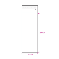 161mm Long X 66mm Wide Cello Bag Peel & Seal