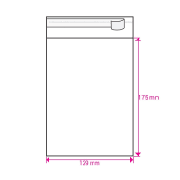 Clear Cello Bags To Fit: 125 x 175mm (SELF ADHESIVE)