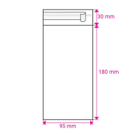 7.09 x 3.74 " Cello Bag Peel & Seal