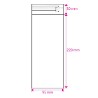 8.66 x 3.74 " Cello Bag Peel & Seal