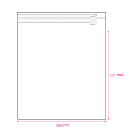 225mm Long X 225mm Wide Cello Bag Peel & Seal