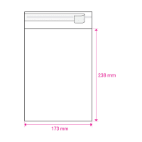 238mm Long X 173mm Wide Cello Bag Peel & Seal