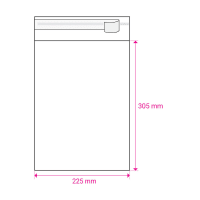 Clear Cello Bags To Fit: A4 210 x 297 mm (SELF ADHESIVE)