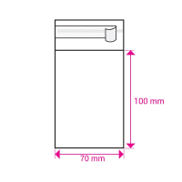 100mm Long X 70mm Wide Cello Bag Peel & Seal