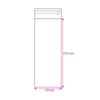 215mm Long X 83mm Wide Cello Bag Peel & Seal