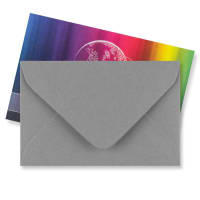 62x94mm Dark Grey Wallet V Flap Gummed Plain 120gsm Envelopes