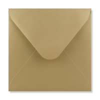 6.1 x 6.1 " Gold Square 80lb Gummed V Flap Envelopes