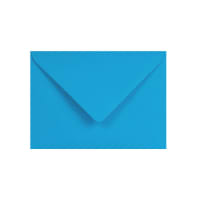 3.74 x 4.8 " Clariana Bright Blue 80lb Gummed V Flap Wallet Envelopes