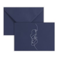 C5 Dark Blue Printed Love Wedding Envelopes