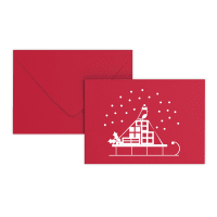 Christmas envelope Snow sleigh dark red 114x162 mm (C6)