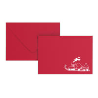 Christmas envelope Toy train dark red 114x162 mm (C6)