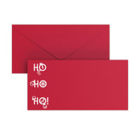 Christmas envelope HO HO HO dark red 110x220 mm (DL)