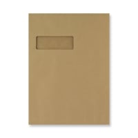 C4 Manilla Gusset Window Peel and Seal Envelopes 120gsm