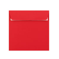 Bright Red 155mm Square Peel and Seal Envelopes 120gsm