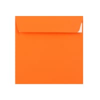 8.66 x 8.66 " Orange Square Peel & Seal Envelopes 80lb