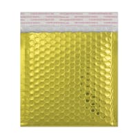 6.5 x 5.51 " Gold Metallic Gloss Foil Bubble Mailers Peel & Seal