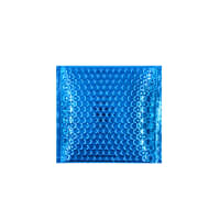 165mm Square Gloss Foil Blue Metallic Padded Bubble Bags