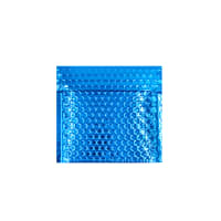 165mm Square Gloss Foil Blue Metallic Padded Bubble Bags