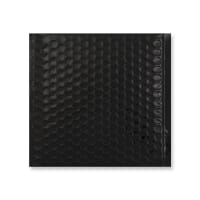 165mm Square Gloss Foil Black Metallic Padded Bubble Bags