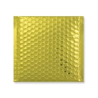 165mm Square Gloss Foil Gold Metallic Padded Bubble Bags