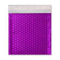 165mm Square Gloss Foil Purple Metallic Padded Bubble Bags