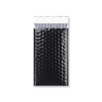 180x100mm Black Metallic Gloss Foil Bubble Bag Peel & Seal