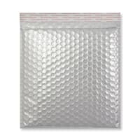 9.06 x 9.06 " Silver Metallic Gloss Foil Bubble Mailers