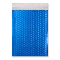 9.84 x 7.09 " Blue Metallic Gloss Foil Bubble Mailers Peel & Seal