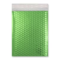 9.84 x 7.09 " Green Metallic Gloss Foil Bubble Mailers Peel & Seal