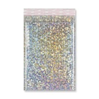 9.84 x 7.09 " Silver Holographic Metallic Gloss Foil Bubble Mailers Peel & Seal